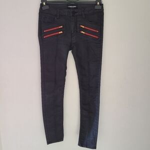 ETIENNE MARCEL red zipper skinny jeans